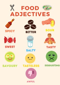 Adjectives for describing foods